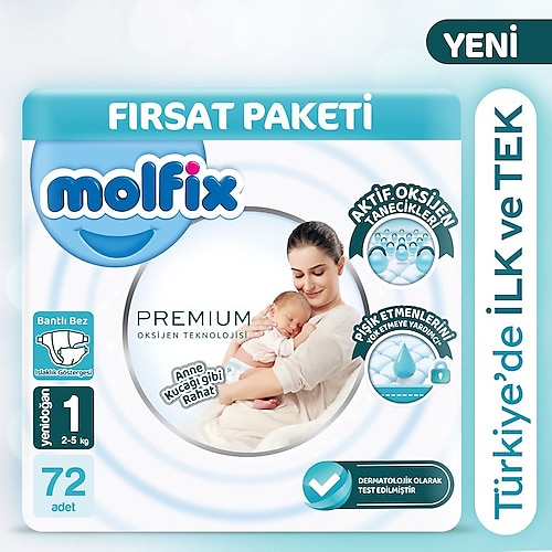 Molfix Premium 1 Numara Yenidoğan 72'li Bebek Bezi
