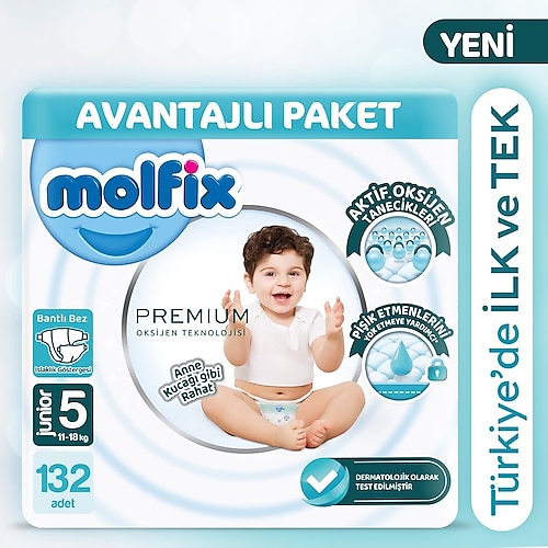 Molfix Premium 5 Numara Junior 132'li Bebek Bezi