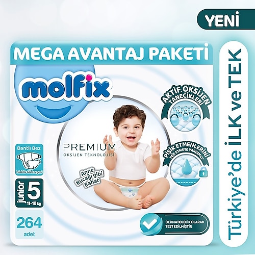 Molfix Premium 5 Numara Junior 264'lü Bebek Bezi