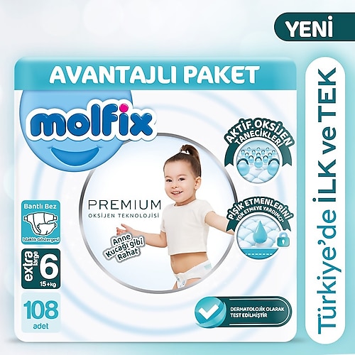 Molfix Premium 6 Numara Extra Large 108'li Bebek Bezi