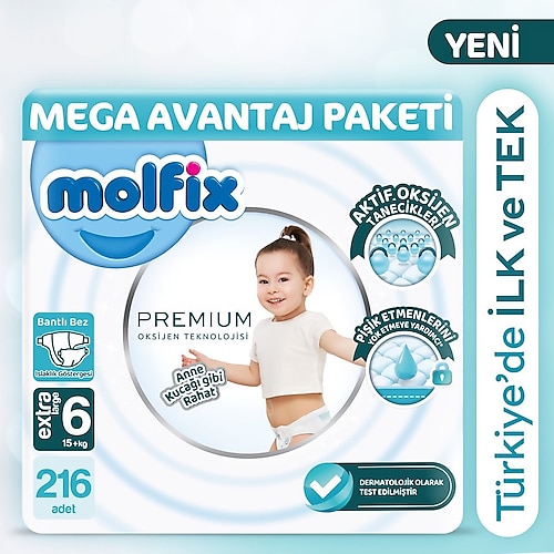 Molfix Premium 6 Numara Extra Large 216'lı Bebek Bezi
