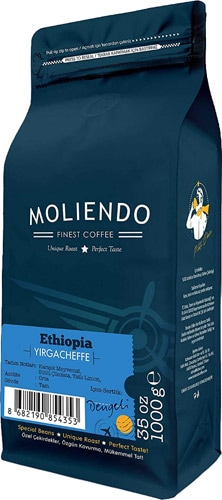 Moliendo Ethiopia Yirgacheffe Yöresel 1 kg Çekirdek Kahve