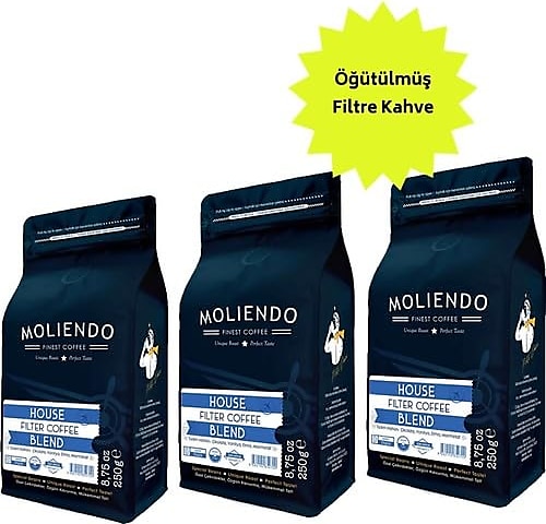 Moliendo House Blend Filtre Kahve Avantaj Paketi (ÖĞÜTÜLMÜŞ FİLTRE KAHVE) 3x250 G