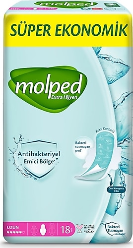 Molped Antibakteriyel Hijyenik Ped Uzun 18'li