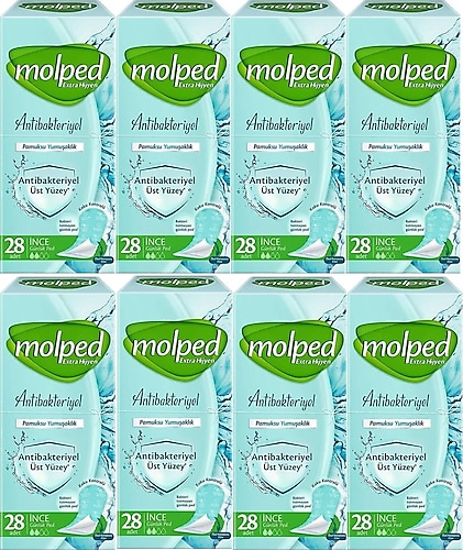 Molped Extra Hjiyen Antibakteriyel Ince Günlük Ped 28'li 8 Adet