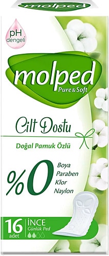 Molped Pure & Soft Cilt Dostu İnce 16'lı Günlük Ped