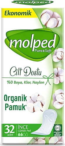 Molped Pure & Soft Cilt Dostu İnce 32'li Günlük Ped