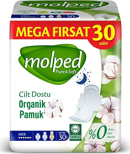 Molped Pure & Soft Gece 30'lu Hijyenik Ped