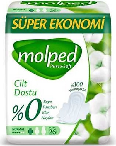 Molped Pure & Soft Normal 26'lı Süper Eko Hijyenik Ped