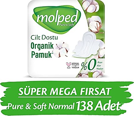 Molped Pure & Soft Normal Hijyenik Ped Mega Fırsat 46'lı 3 Adet