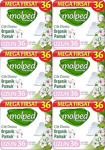 Molped Pure & Soft Uzun 36'lı 6 Adet Hijyenik Ped