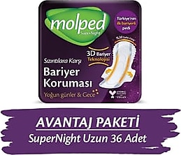 Molped Supernight Gece 36'lı Avantaj Paketi Hijyenik Ped