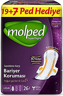 Molped Supernight Hijyenik Ped Eko Uzun 26 Adet
