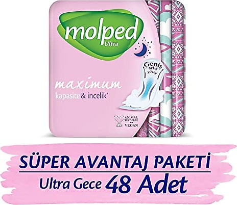 Molped Ultra Hijyenik Ped Gece Süper Avantaj Paketi 48 Adet