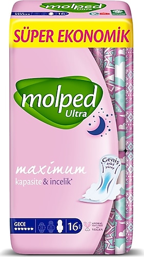 Molped Ultra Kuruluk Süper Ekonomik Gece Hijyenik Ped 16'lı
