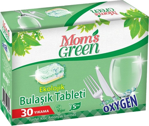 Mom's Green Ekolojik Oksijenli 30'lu Bulaşık Makinesi Tableti