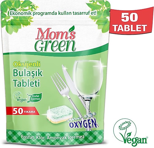 Mom 's Green Ekolojik Oksijenli Bulaşık Makinesi Tableti 50'li