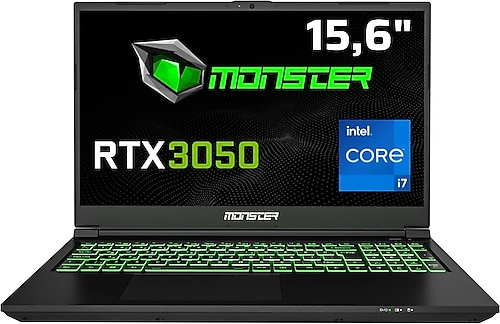Monster Abra A5 V21.4.2 i7-12700H 32 GB 1 TB SSD RTX3050 15.6" FreeDOS Full HD Gaming Laptop