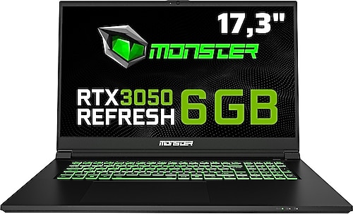 Monster Abra A7 V15.1 i7-12700H 16 GB 500 GB SSD RTX3050 17.3" FreeDOS Full HD Gaming Laptop