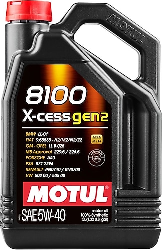 Motul 8100 X-Cess Gen2 5W-40 5 lt Motor Yağı