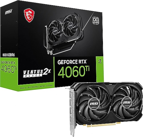 MSI RTX 4060 TI Ventus 2X Black 8G OC 128 Bit GDDR6 8 GB Ekran Kartı