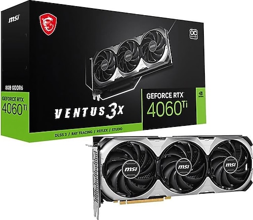 MSI RTX 4060 TI Ventus 3X 8G OC 128 Bit GDDR6 8GB Ekran Kartı