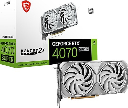 MSI RTX 4070 Super 12G Ventus 2X White OC 192 Bit GDDR6X 12 GB Ekran Kartı