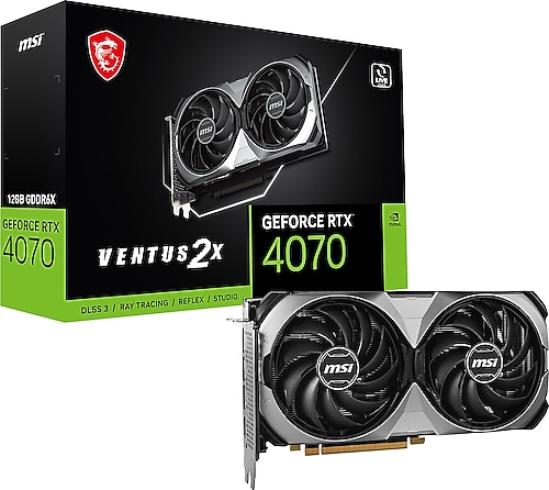 MSI RTX 4070 Ventus 2X E 12G OC 192 Bit GDDR6X 12 GB Ekran Kartı