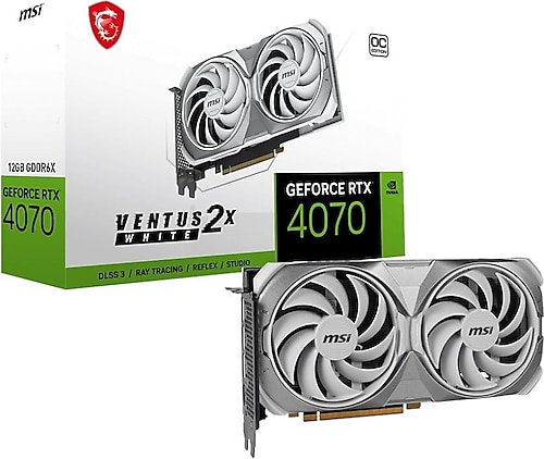MSI RTX 4070 Ventus 2X White 12G OC 192 Bit GDDR6X 12 GB Ekran Kartı