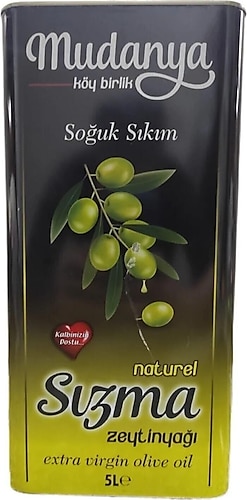Mudanya Köy-Koop Soğuk Sıkım Natürel Sızma Zeytinyağı 5 lt