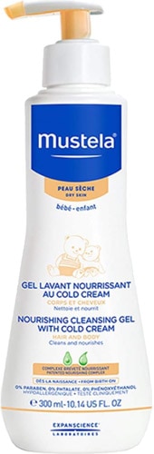 Mustela Cold Cream ve Organik Balmumu İçeren Besleyici Bebek Şampuanı 300 ml