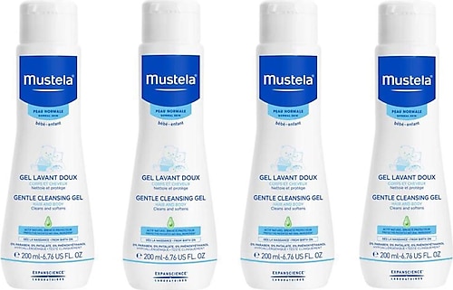 Mustela Gentle Cleansing Gel Yenidoğan Şampuan 200 ml 4 Kutu