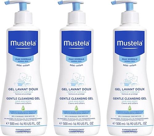 Mustela Gentle Cleansing Gel Yenidoğan Şampuanı 500 ml 3 Adet