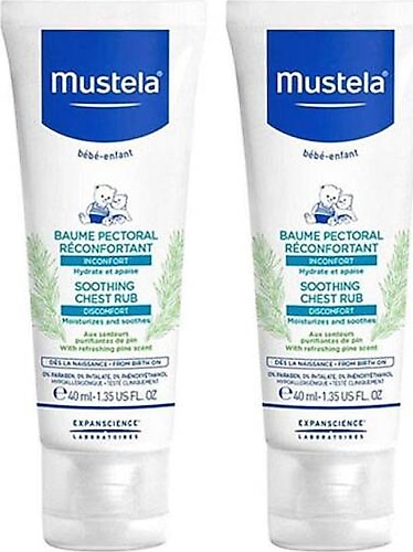 Mustela Soothing Chest Rub - Rahatlatıcı Göğüs Balsamı 40 ml 2'li Paket