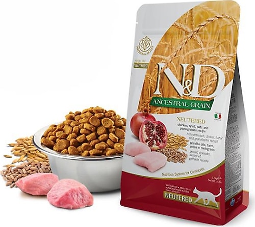 N&D Düşük Tahıllı Tavuklu ve Narlı Kısırlaştırılmış 10 kg Yetişkin Kedi Maması