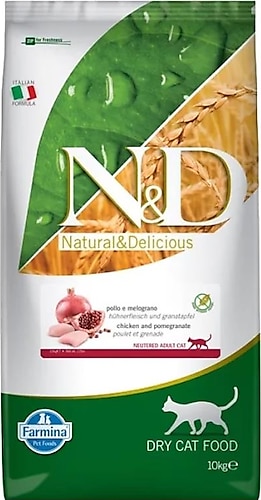 N&D Prime Tahılsız Tavuklu ve Narlı Kısırlaştırılmış 10 kg Yetişkin Kedi Maması