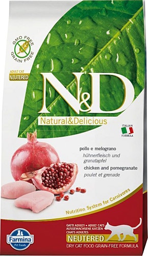 N&D Prime Tahılsız Tavuklu ve Narlı Kısırlaştırılmış 5 kg Yetişkin Kedi Maması