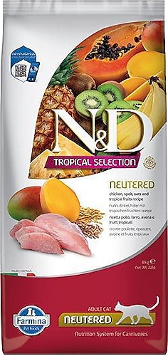 N&D Tropical Selection Tavuk Etli 10 kg Kısırlaştırılmış Yetişkin Kedi Maması