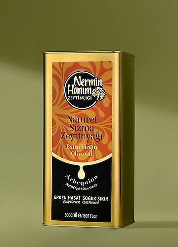Nermin Hanım Zeytinliği Arbequina - Erken Hasat Soğuk Sıkım Zeytinyağı (5 lt)