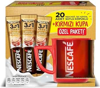 NESCAFÉ 3ü1 Arada Sütlü Köpüklü 20'li Paket (Fincan Hediyeli) (20x17.4g)