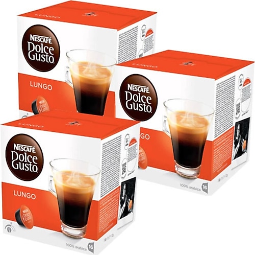Nescafe Dolce Gusto Lungo Kapsül Kahve 16'lı 3 Adet