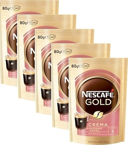 Nescafe Gold Crema Çözünebilir Kahve Özel Seri 80 gr X 5 Adet