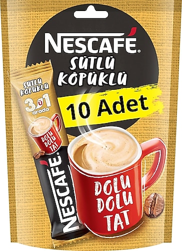Nescafe Sütlü Köpüklü 3'ü 1 Arada 10x17.4 gr