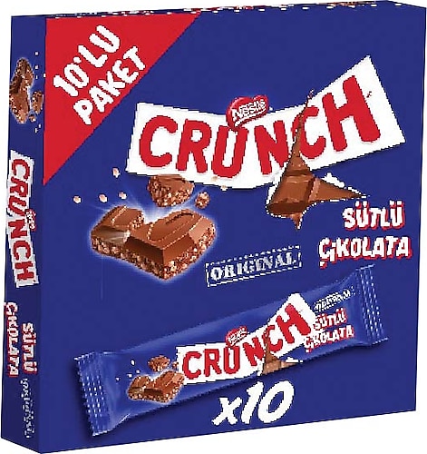 Nestle Crunch Sütlü Pirinç Patlaklı 31.5 gr 10'lu Çikolata