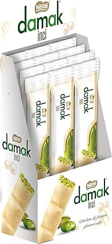 Nestle Damak Antep Fıstıklı Beyaz Çikolata Stick, 18 g x 12 Adet