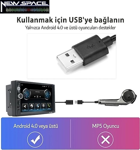 NEW SPACE AUDIO Dvr-001 Araç Içi Dvr Kayıt Kamerası-her Türlü Androıd Ekrana Uyumlu Hafıza Kartı Dahil