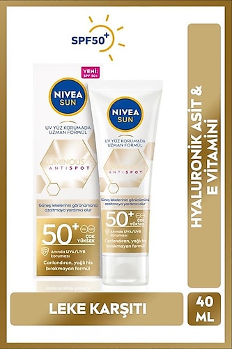 Nivea Luminous630 Leke Karşıtı 50 Faktör Yüz Güneş Kremi 40 ml