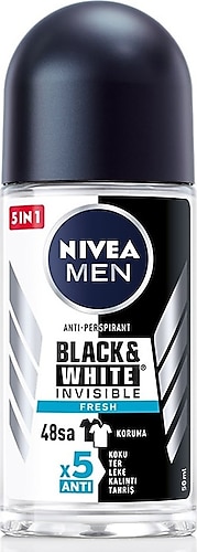 Nivea Men Black & White Invisible Erkek Roll-On 50 ml