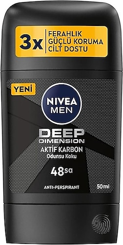 Nivea Men Deep Dimension Aktif Karbon Erkek Stick Deodorant 50 ml