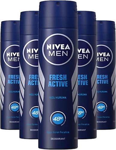 Nivea Men Fresh Active 48 Saat Koruma Erkek Deodorant 150 ml 5 Adet